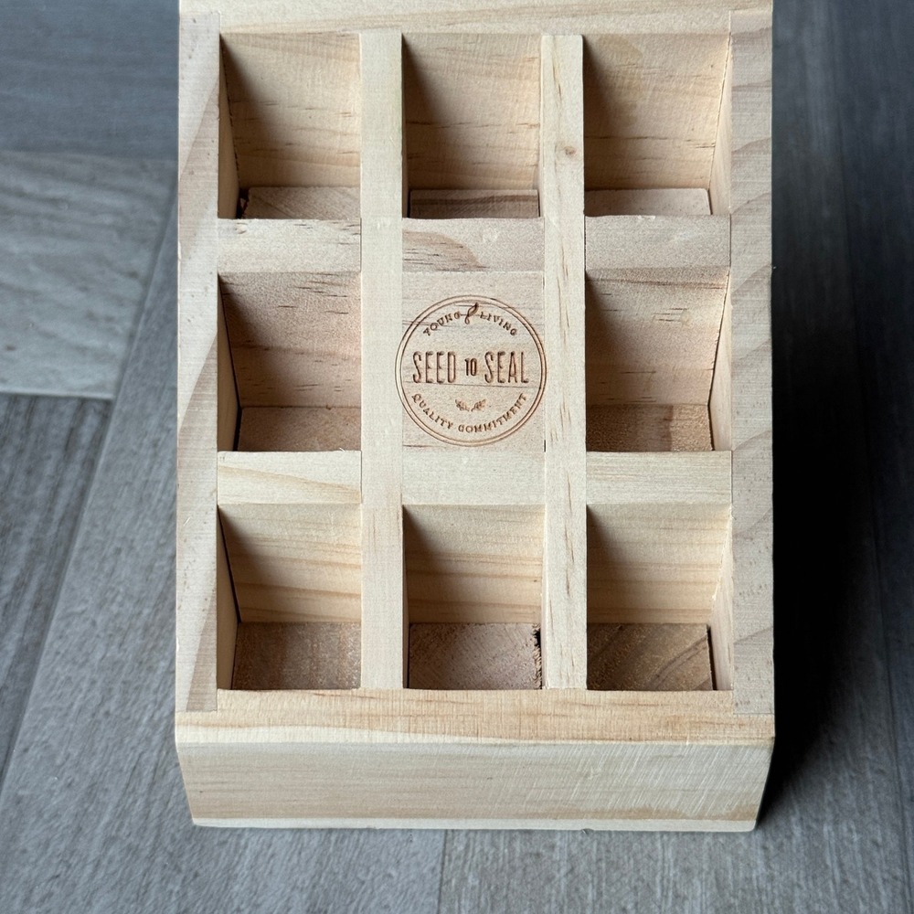 Young Living Wooden Essential‎ Oil Display Stand Seed to Seal Conversion Chart